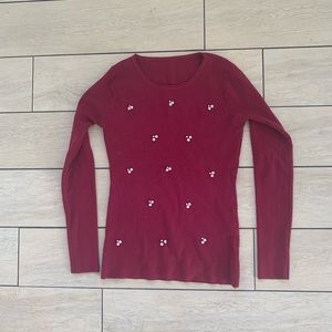 Burgundy long sleeve fall sweater